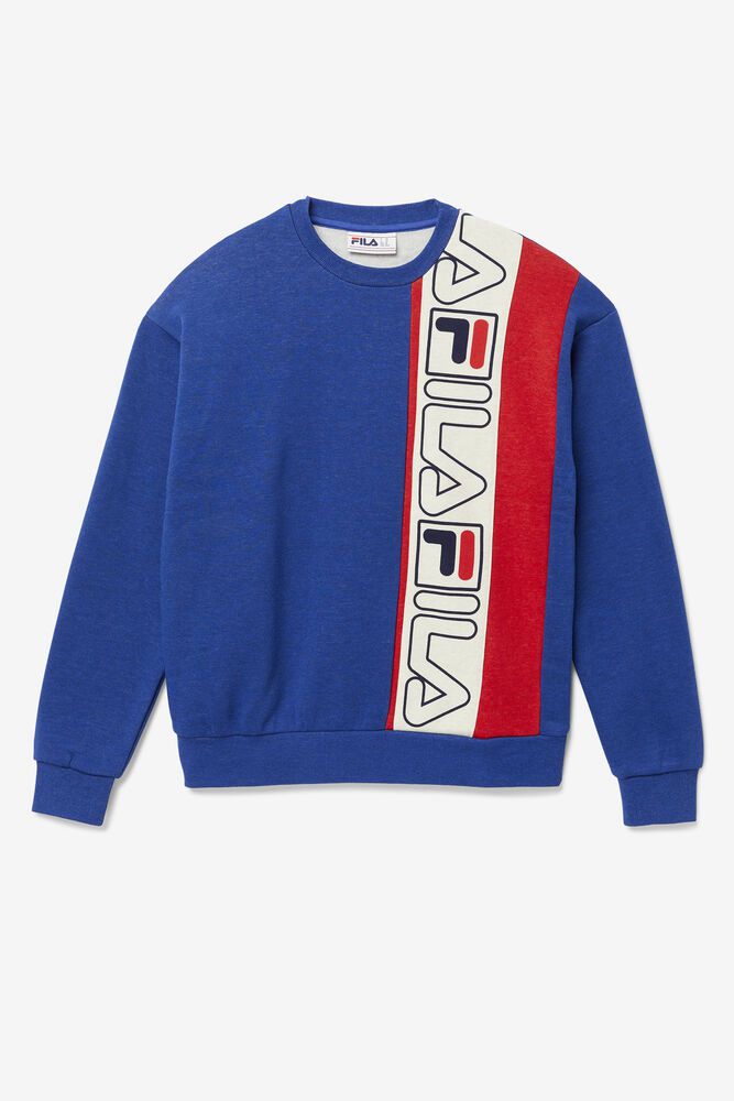 Fila Powel Crew Sweatshirt Blue - Mens - 94736SGBR